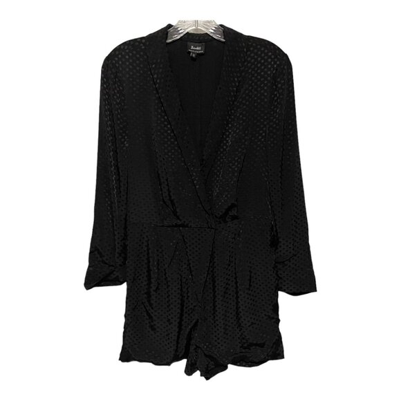 Bardot Size 8 Skyline Long Sleeve V Plunge Black Romper - Picture 4 of 7